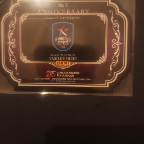 Panini Euroleague Crown Royale Micic Anniversary Insert 07/49 like new