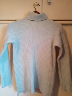 Benetton angora sweater used, pastel blue with turtleneck, size L