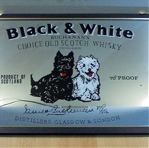 Black & White scotch whisky παλιός διαφημιστικός καθρέφτης