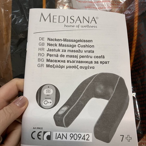 Neck Massage Cushion Medisana new with heat function and charger
