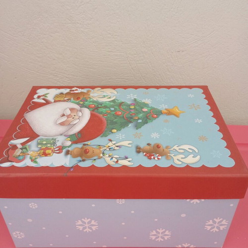 Christmas box new made of hard pressed paper