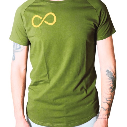 Legendary T-shirt Infinity olive green size L new, cotton-spandex