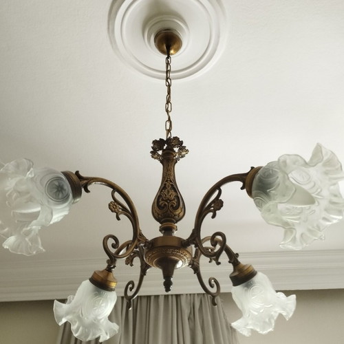 Vintage Brass Chandelier 4-light | Genuine Brass | Custom Order