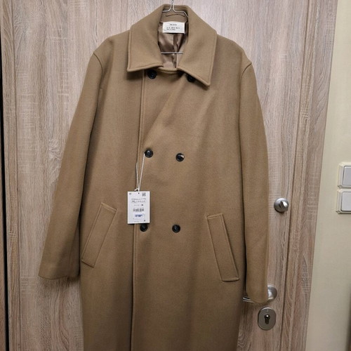 Zara brown wool and cashmere coat XL