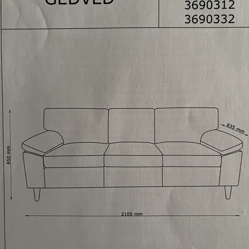 JYSK Gedved 2-seater and 3-seater sofa set, light grey