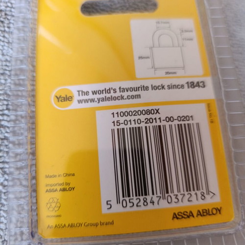 Yale Small Padlock new, unused
