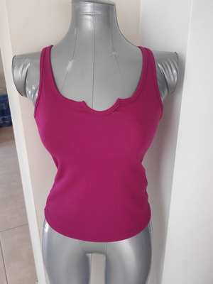 Sleeveless top with opening new, size S, pink and purple