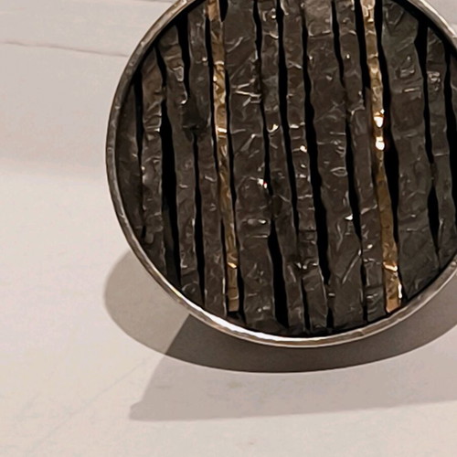 Silver 925 handmade ring used with gold details Katarina Cudic