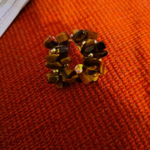 Fo Bizou Earrings with Tiger Eye Stone like new