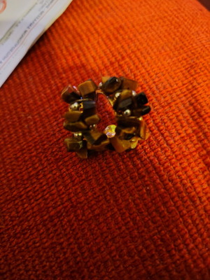 Fo Bizou Earrings with Tiger Eye Stone like new