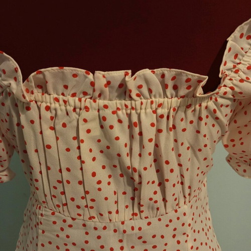 ASOS Romantic Polka Dot Top Like New, XS, White and Red