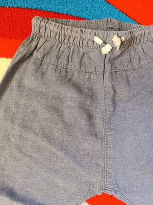 Μαλακό παντελόνι H&M μεταχειρισμένο, μπλε, λινό και βαμβάκι, 98-104 εκ.
