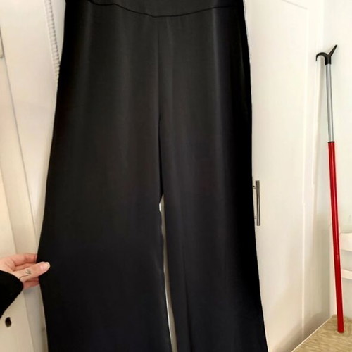 Maki Philosophy black satin wide-leg pants size M