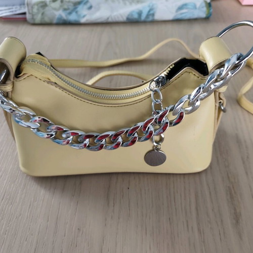 Small yellow shoulder bag new with chain and adjustable straps