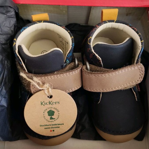 Kickers Sabio marine jaune dinos boots size 19 new