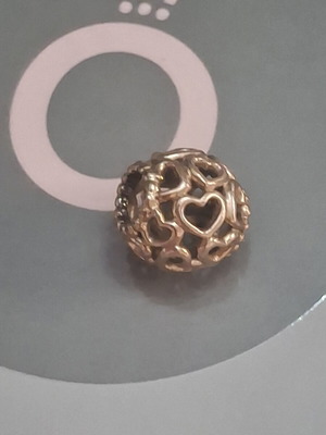 Pandora Charm Rose Gold with Hearts like new