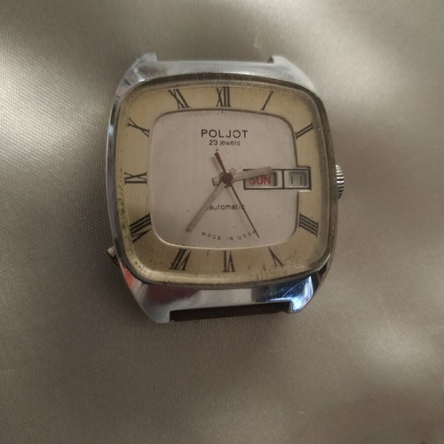 Poljot Automatic 2627H Square Watch like new, men's, white beige