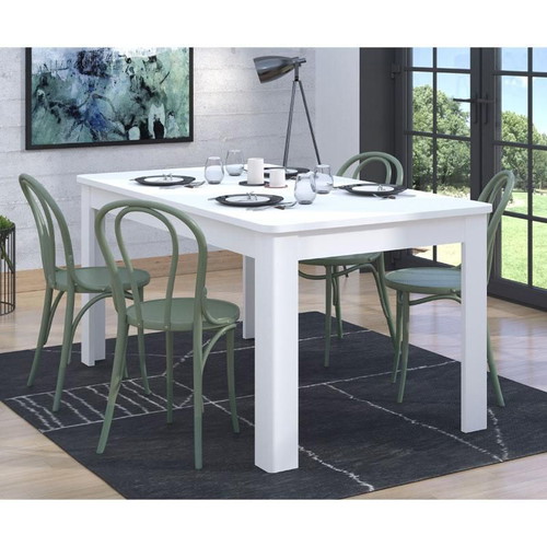 Dining table white extendable 160x90x76 cm like new