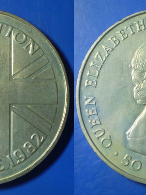Νόμισμα Falkland Islands 50 Pence 1982 μεταχειρισμένο, χαλκο-νικέλιο