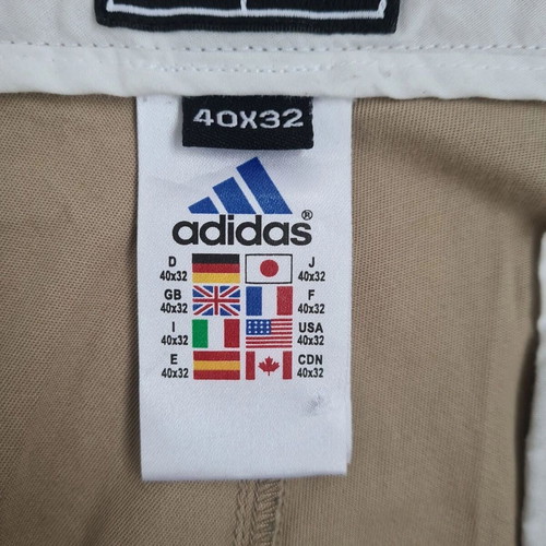 Adidas men's vintage chino pants size W38 L32 cotton stretch like new beige