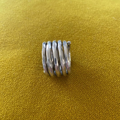 Silver hammered ring