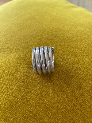 Silver hammered ring