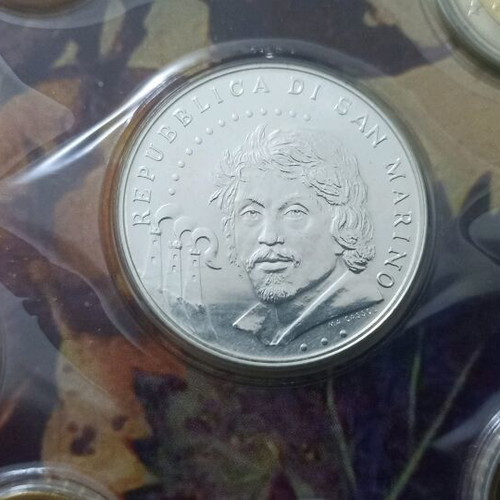San Marino 2010 coin set and silver Caravaggio commemorative in blister new