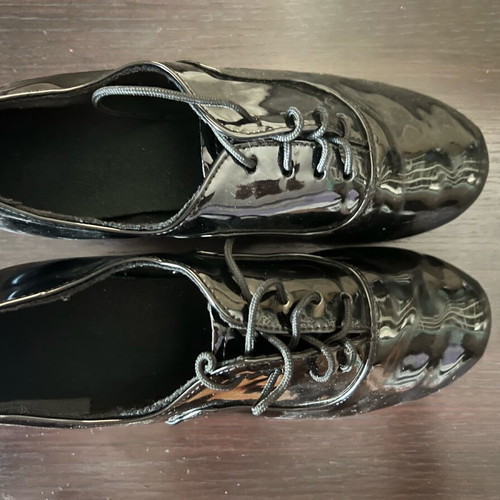 Latin dance shoes for boys size 36 like new, black patent, 2cm heel