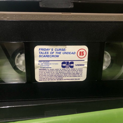 Friday’s Curse: The Terror Continues VHS tape used, horror genre