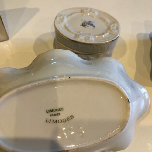 Limoges bridal porcelain boudoir set 5 pieces like new