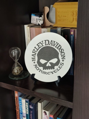 Harley-Davidson collectible mirror with Willie G. Skull engraving