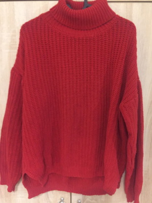 Red women's pullover sweater