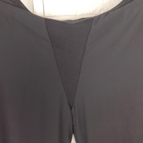 Black Latin Dance Flared Pants with Chiffon Ruffles, M/L