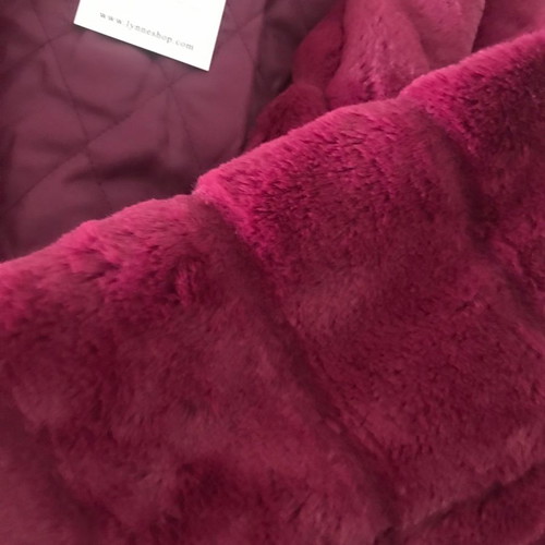 Lynne fur coat new, burgundy, size M