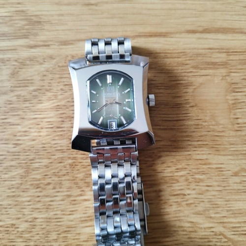 Roberta vintage watch used, men's, steel with green dial