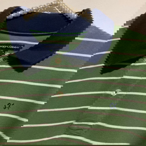 Μπλούζα πόλο ριγέ Oxford Company M μεταχειρισμένη, πράσινη