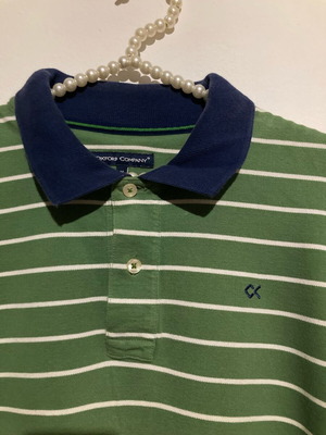 Μπλούζα πόλο ριγέ Oxford Company M μεταχειρισμένη, πράσινη