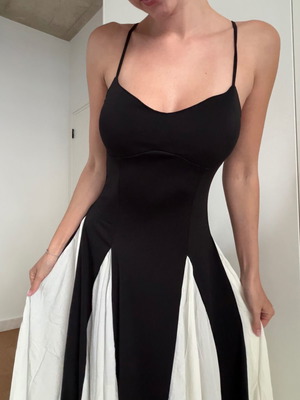 Long dress black and white ASOS like new, size S