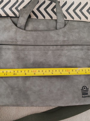 Admiral Loborn laptop bag, grey, alcantara fabric