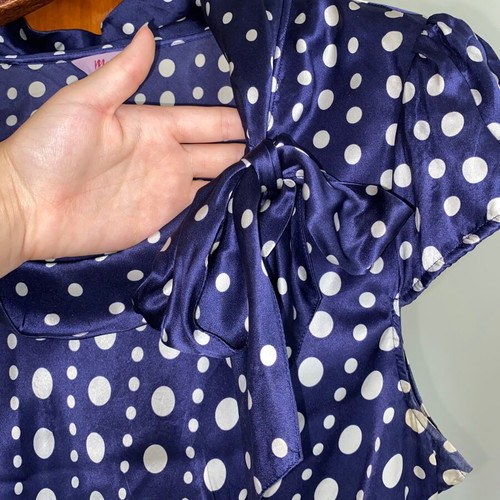 Monsoon Polka Dot Silk Top like new, plus size L
