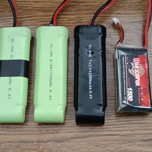 Airsoft batteries used, pack of 4 with 2 chargers