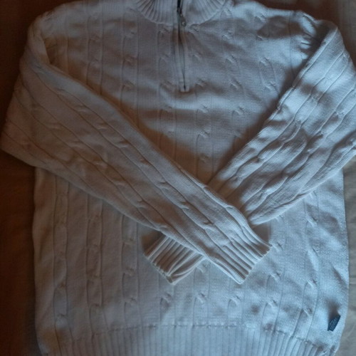 White sweater XL like new with thick knit