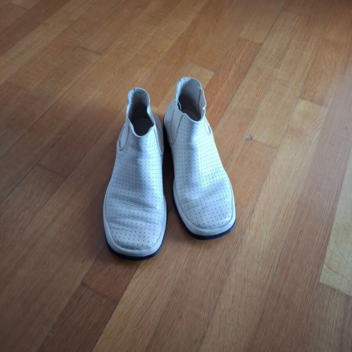 Men's leather loafers Mare Uomo used, size 40, white and brown