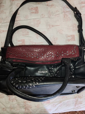 Desigual Liberty Luxury Dreams shoulder and handbag, black and burgundy