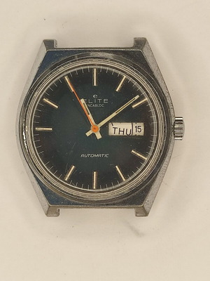 Elite Automatic Day-Date Vintage Swiss Made Watch used, men's silver
