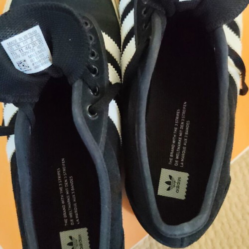 Adidas shoes like new, black leather-suede, size 46