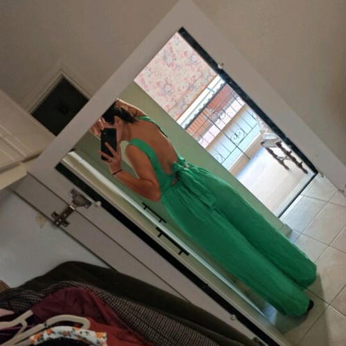 Regalinas green one-piece jumpsuit like new, backless