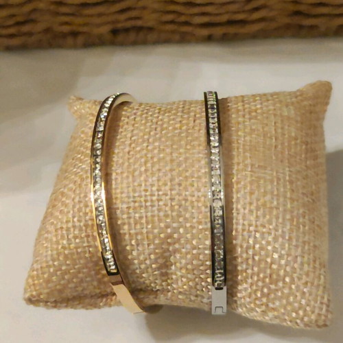 Steel handcuff bracelet new, gold and silver colors