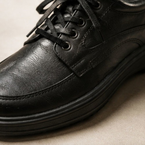 Unichel black leather shoes with laces, size 41