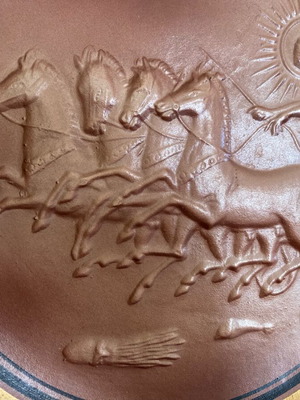 Декоративна керамична чиния Фаетон употребявана, гръцка митология началото на 60-те